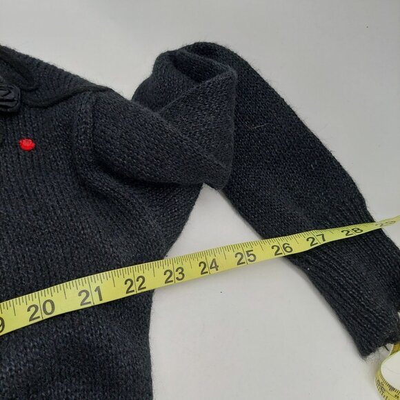 Anytime Glitz Black Sweater Size Medium Floral Red Gems Goth Holiday - Picture 6 of 8